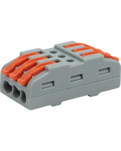 Клемма соединительная многоразовая проходная 3 полюса, серая (25 шт./уп.) REXANT (07-6263-3) в Первоуральске Монтажные материалы Pintop.ru