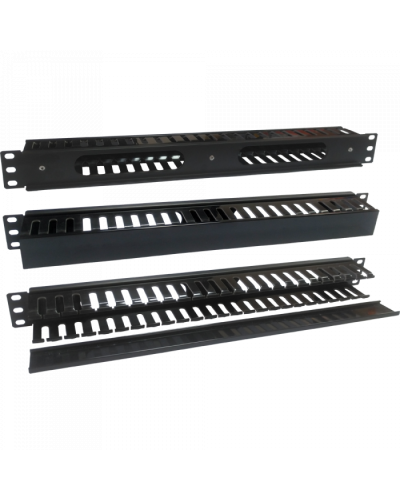 Кабельный органайзер 19 на 24 порта пластиковый, c крышкой, 1U TWT (TWT-ORG1U/24-CVP) в Первоуральске Кабельные органайзеры Pintop.ru