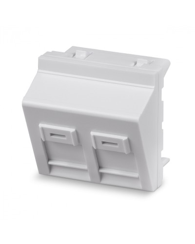 Вставка 45x45 (Mosaic) для 2 модулей формата Keystone Jack, угловая Cabeus (FP-A-45-2M) в Первоуральске Модули Keystone Pintop.ru