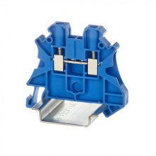 Клемма проходная, винтовой зажим, 2 точки подключения, 4 кв.мм, синяя DKC (TUR-4-BU)