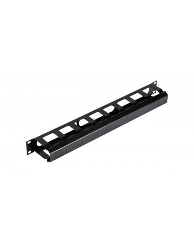 NIKOMAX (NMC-OK580C-1U-BK) - Кабельный органайзер NIKOMAX 19, 1U, глубина колец 58мм, металлический, скрышкой в Первоуральске Кабельные органайзеры Pintop.ru