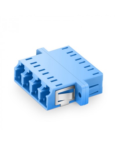 Оптический адаптер OS2, квадро LC, с фланцами, синий Eurolan (36A-S2-4L-02BU) в Первоуральске Проходные адаптеры и розетки оптические Pintop.ru