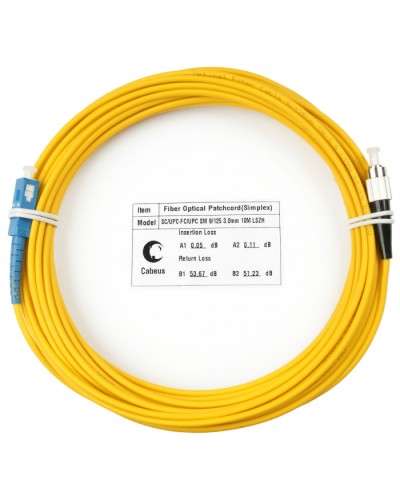 Шнур оптический simplex SC-FC 9/125 SM 20 м LSZH в Первоуральске Патч-корды оптические Pintop.ru