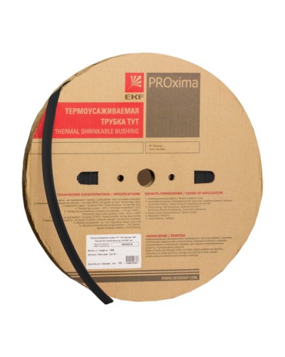 Термоусаживаемая трубка ТУТ нг 30/15 черная рулон EKF PROxima (tut-30-b) в Первоуральске Аксессуары для кабель-канала Pintop.ru