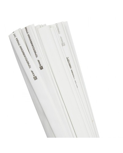 Термоусаживаемая трубка ТУТ нг 12/6 белая в отрезках по 1м EKF PROxima (tut-12-w-1m) в Первоуральске Аксессуары для кабель-канала Pintop.ru