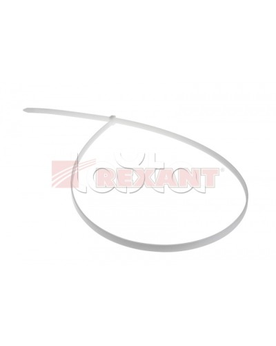 Хомут-стяжка нейлоновый 9х900 мм белый (100шт/уп) REXANT 07-0900 в Первоуральске Стяжки-хомуты Pintop.ru