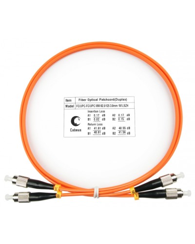 Шнур оптический duplex FC-FC 62,5/125 mm 1м LSZH Cabeus FOP-62-FC-FC-1m в Первоуральске Патч-корды оптические Pintop.ru