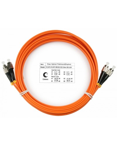 Шнур оптический duplex FC-FC 62,5/125 mm 5м LSZH Cabeus FOP-62-FC-FC-5m в Первоуральске Патч-корды оптические Pintop.ru