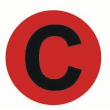 Наклейка "C" d=20мм EKF PROxima (an-2-9-2)