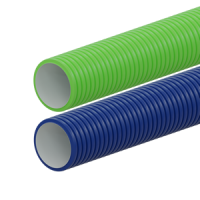 Вентиляционная труба гибкая двустенная для воздуховода (ПНД), антистатическая и антибактериальная D75мм, цвет синий (1шт=50м) Экопласт (803075BU)