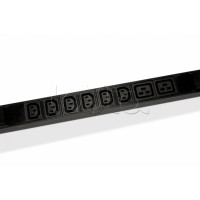 Блок розеток горизонтальный черн Hyperline (SHE19-4IEC-6BIEC-AIEC)