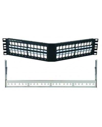 Коммутационная угловая панель 19” наборная, FTP, 2U, 48 портов, черный Eurolan (27A-00-48BL) в Первоуральске Патч-панели Pintop.ru