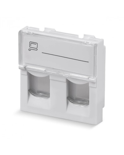 Вставка 45x45 (Mosaic) для 2 модулей формата Keystone Jack (арт.078610) Cabeus (FP-L-45-2M) в Первоуральске Модули Keystone Pintop.ru