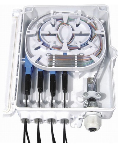 Бокс оптический настенный, 8 портов (SC, duplex LC), без пигтейлов и проходных адаптеров Hyperline FO-WBI-8A-GY в Первоуральске Кросс оптический Pintop.ru