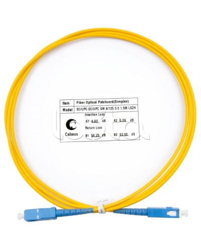 Шнур оптический simplex SC-SC 9/125 SM 1,5 м LSZH Cabeus FOP(s)-9-SC-SC-1,5M в Первоуральске Патч-корды оптические Pintop.ru