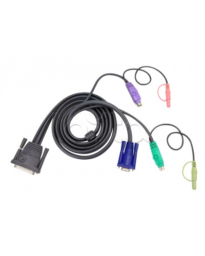 КВМ-кабель с интерфейсами передачи звука, PS/2, VGA (3м) ATEN 2L-1703P в Первоуральске Видеоусилители, Модуляторы, Делители Pintop.ru