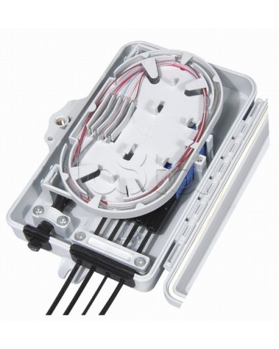 Бокс оптический настенный, 4 порта (SC, duplex LC), без пигтейлов и проходных адаптеров Hyperline FO-WBI-4A-GY в Первоуральске Кросс оптический Pintop.ru