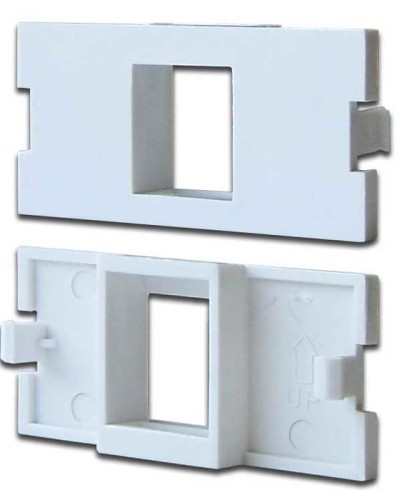 Вставка модульная на 1 кейстоун в розетку LAN-MB, белая LANMASTER LAN-MBP-1OK-WH в Первоуральске Коннекторы Pintop.ru