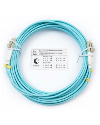 Патч-корд оптический MM 50/125 LC-LC (5м) LSZH duplex OM3 Cabeus FOP-50-LC-LC-5m в Первоуральске Патч-корды и пигтейлы Pintop.ru