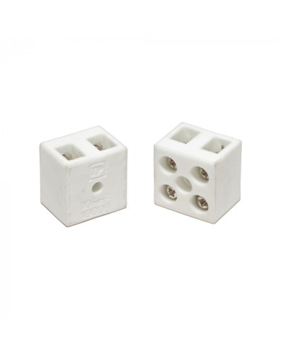 Клемма керамическая латунь 10 мм² 2 пары контактов с крепежным отверстием (5 шт/уп) Промрукав (PR08.7161) в Первоуральске Аксессуары для кабель-канала Pintop.ru