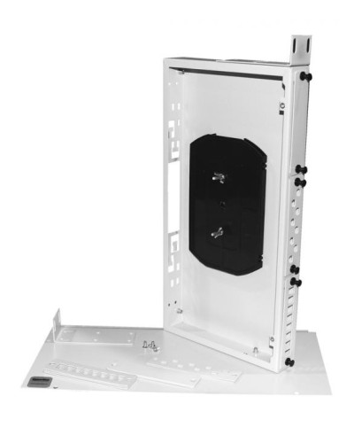 Бокс оптический универсальный 19, от 8 до 24 портов (SC, duplex LC, ST, FC), со сплайс пластиной, без пигтейлов и проходных адаптеров Hyperline FO-19R-1U-3xSLT-W140H42-24UN-GY в Первоуральске Кросс оптический Pintop.ru