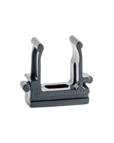 CF16G Держатель (клипса), без галогена, для труб D16мм, цвет чёрный (50шт)Экопласт (41716-50HF-BL) в Первоуральске Держатели, клипсы, скобы Pintop.ru