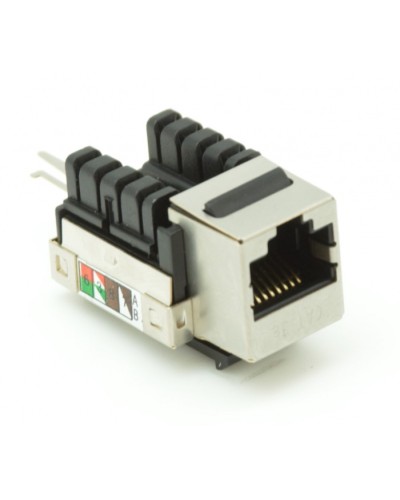 Модуль-вставка типа Keystone, Кат.5e (Класс D), 100МГц, RJ45/8P8C, 110/KRONE, T568A/B, экранированный, металлик, уп-ка 10шт. NETLAN EC-UKJ-SD2-MT-10 в Первоуральске Коннекторы Pintop.ru