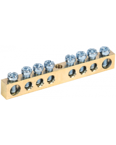 Шина нулевая на DIN-изолятор ШНИ-6x9 8/1 IEK (YNN10-08-100) в Первоуральске Клеммные колодки Pintop.ru