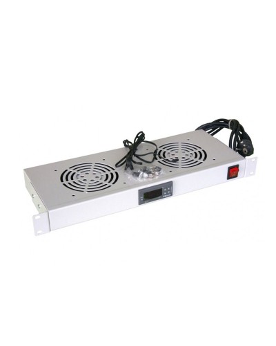 Модуль вентиляторный с термостатом 19 1U с 2-мя вентиляторами REXANT 04-2604 в Первоуральске Вентиляторные модули Pintop.ru