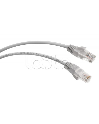 Патч-корд UTP, категория 6, 10 м, неэкранированный, серый Cabeus PC-UTP-RJ45-Cat.6-10m в Первоуральске Патчкорды (медные) Pintop.ru