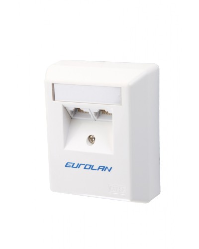 Настенная коробка 2-портовая UTP категории 5e угловая, белый Eurolan (12D-U5-02WT) в Первоуральске Розетки компьютерные и телефонные Pintop.ru