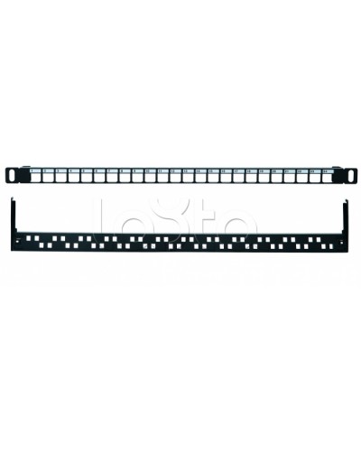 Коммутационная панель 19” наборная, UTP, 0,5U, 24 порта, черный Eurolan (27B-00-24-05BL) в Первоуральске Патч панель Pintop.ru