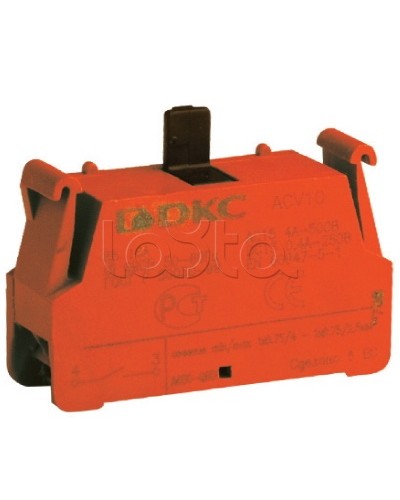 Блок контактный с клеммным безвинтовым зажимом, нормально-замкнутый DKC ACV01 (5 шт/уп) в Первоуральске Клеммные колодки Pintop.ru