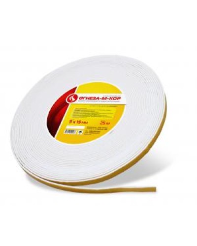 Уплотнитель на основе материала огнезащитного рулонного Огнеза ОГНЕЗА-М-КОР 3 3*15 мм., рулон 25 пог.м. в Первоуральске Дополнительное оборудование пожаротушения Pintop.ru