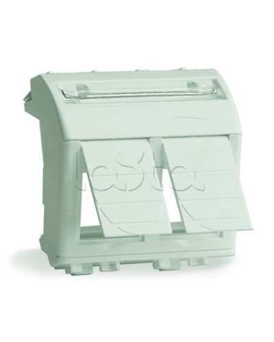 Адаптер для 2-х информационных разъемов Systimax, белый, 2мод DKC 76617B в Первоуральске Аксессуары для стоек и шкафов Pintop.ru