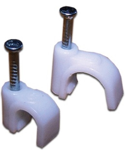 Клипса кабельная круглая, диаметр 5 мм, белая (100шт.уп) TWT TWT-CLR-05 в Первоуральске Держатели, клипсы, скобы Pintop.ru