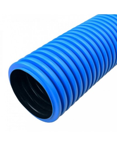 Труба гофрированная двустенная ПНД жесткая тип 750 (SN14) синяя д125 6м (36м/уп) Промрукав (PR15.0078) в Первоуральске Труба гофрированная Pintop.ru