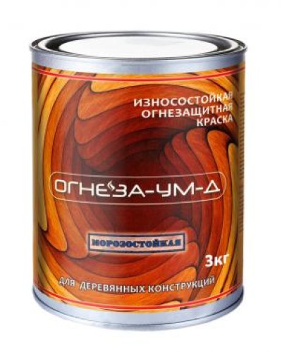 Краска огнезащитная вспучивающаясядля древесины Огнеза марки «ОГНЕЗА-УМ-Д» атмосферостойкая, ведро 3 кг., цвет серый в Первоуральске Огнезащитные краски Pintop.ru