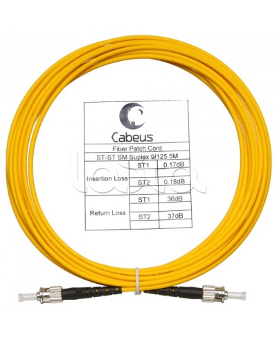 Шнур оптический simplex ST-ST 9/125 sm 20м LSZH Cabeus FOP(s)-9-ST-ST-20m в Первоуральске Патч-корды оптические Pintop.ru