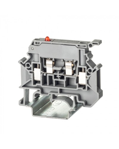 Клемма для предохранителя , винтовой зажим, 2 точки подключения, 4 кв.мм, серая DKC TUR-4-HESILED250 в Первоуральске Клеммные колодки Pintop.ru