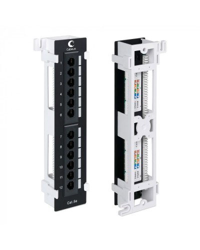 Патч-панель настенная, 12 портов RJ-45, категория 5е, с подставкой Cabeus PL-12-Cat.5e-WL-Dual IDC в Первоуральске Патч панель Pintop.ru