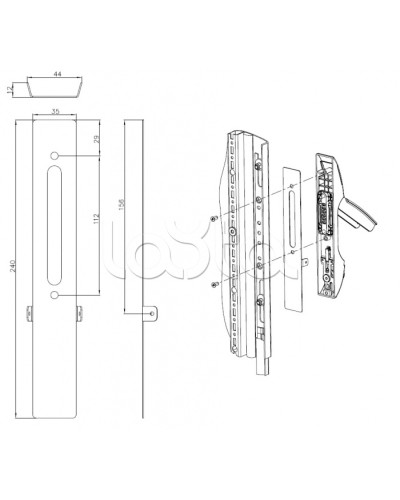 Накладка под опломбировку замка Elbox EMS-LP в Первоуральске Аксессуары для стоек и шкафов Pintop.ru