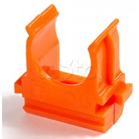 Крепёж-клипса для труб АБС-пластик оранжевая д25 в малой упаковке (10шт/500шт уп/кор) Промрукав (PR13.0068)