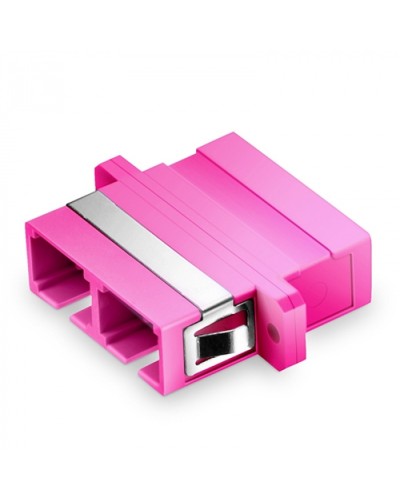 Оптический адаптер OM4, дуплекс SC, с фланцами, пурпурный Eurolan (36A-40-2S-02MG) в Первоуральске Проходные адаптеры и розетки оптические Pintop.ru