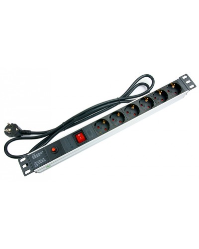 Блок на 6 розеток EU горизонтальный для 19 шкафов Cabeus PDU-6P-F-2EU в Первоуральске Блоки розеток Pintop.ru