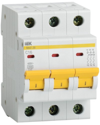 Авт. выкл. ВА47-29 3Р 25А 4,5кА х-ка С GENERICA IEK (MVA25-3-025-C) в Первоуральске Электротехническое оборудование Pintop.ru