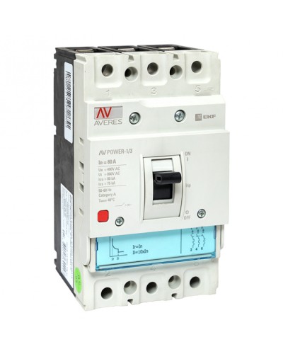 Автоматический выключатель AV POWER-1/3 80А 80kA TR EKF AVERES (mccb-13-80H-TR-av) в Первоуральске Электротехническое оборудование Pintop.ru