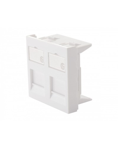 Адаптер 45 × 45 мм для 2 модулей Keystone, белый Eurolan (16H-45-03WT) в Первоуральске Модули Keystone Pintop.ru