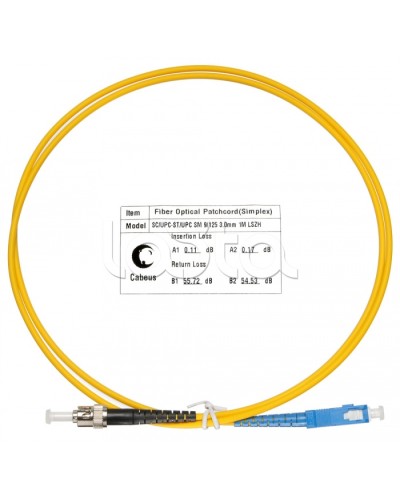 Патч-корд волоконно-оптический SM 9/125 simplex SC-ST LSZH (1,5 м) Cabeus FOP(s)-9-SC-ST-1,5m в Первоуральске Патч-корды оптические Pintop.ru