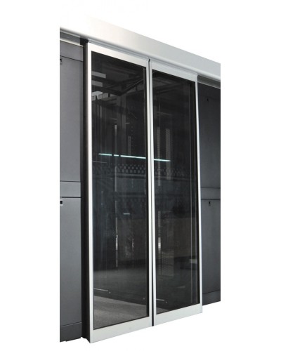 Дверь коридора развижная автоматическая 1200 мм для шкафов LANMASTER DCS 42U, стекло, key-card замок LANMASTER LAN-DC-SDRAL-42Ux12 в Первоуральске Аксессуары для стоек и шкафов Pintop.ru